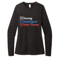 Strong Intelligent Women For Trump Girl Maga Checklist Womens CVC Long Sleeve Shirt