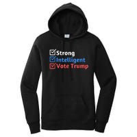 Strong Intelligent Women For Trump Girl Maga Checklist Women's Pullover Hoodie