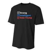 Strong Intelligent Women For Trump Girl Maga Checklist Youth Performance Sprint T-Shirt