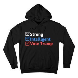 Strong Intelligent Women For Trump Girl Maga Checklist Tall Hoodie