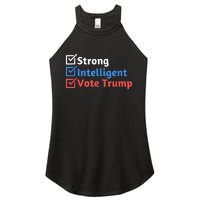 Strong Intelligent Women For Trump Girl Maga Checklist Women's Perfect Tri Rocker Tank