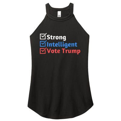 Strong Intelligent Women For Trump Girl Maga Checklist Women’s Perfect Tri Rocker Tank