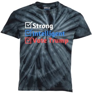 Strong Intelligent Women For Trump Girl Maga Checklist Kids Tie-Dye T-Shirt