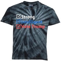 Strong Intelligent Women For Trump Girl Maga Checklist Kids Tie-Dye T-Shirt