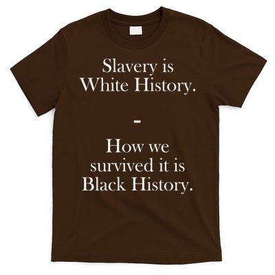 Slavery Is White History How We Survived It Is Black History T-Shirt