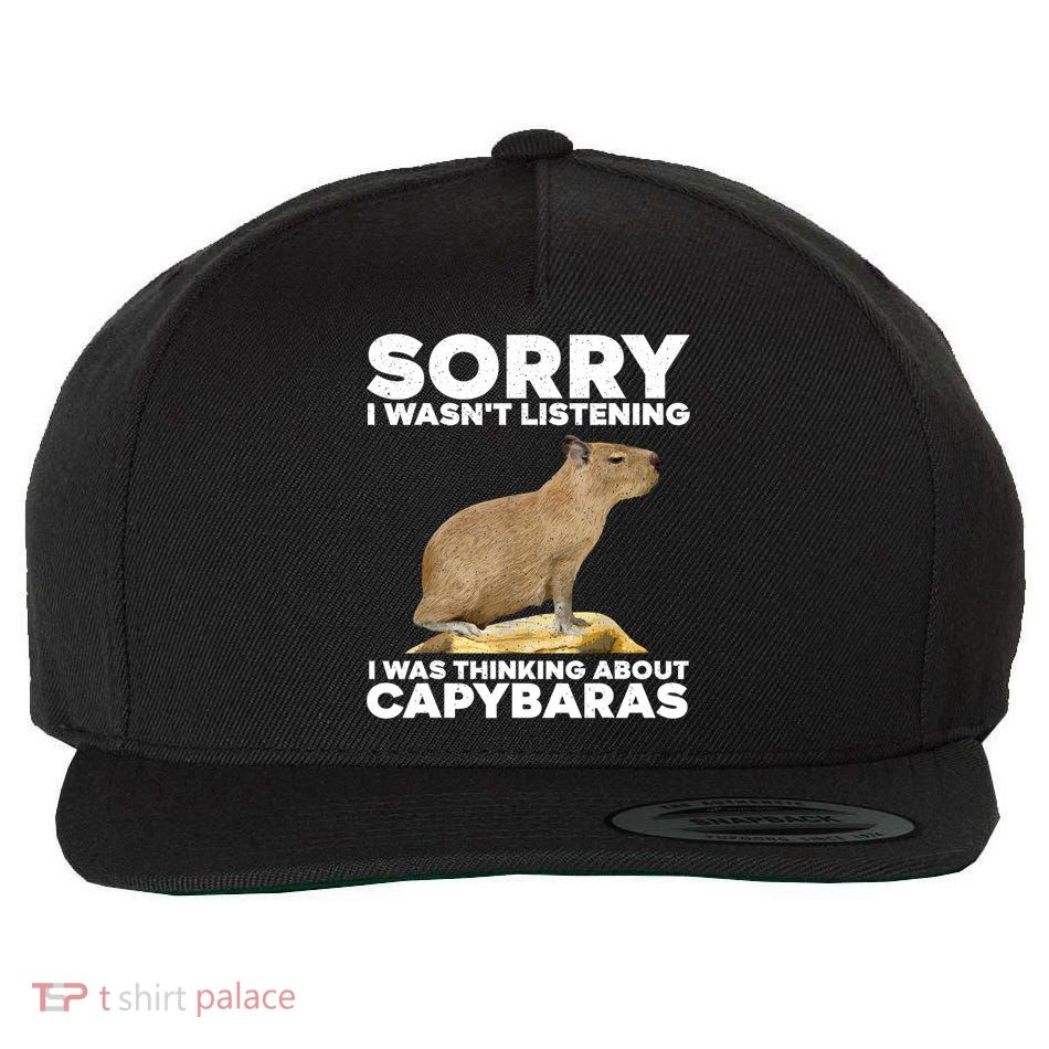 Sorry I WasnT Listening I Was Thinking About Capybaras Wool Snapback Cap