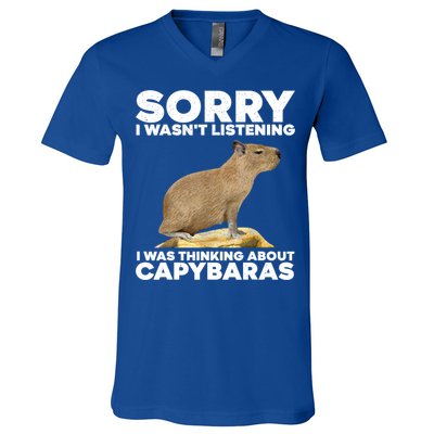 Sorry I WasnT Listening I Was Thinking About Capybaras V-Neck T-Shirt