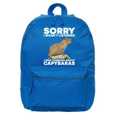 Sorry I WasnT Listening I Was Thinking About Capybaras 16 in Basic Backpack