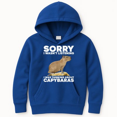 Sorry I WasnT Listening I Was Thinking About Capybaras Kids Hoodie