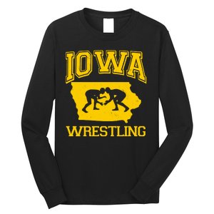 Silhouette Iowa Wrestling Team Wrestler Long Sleeve Shirt