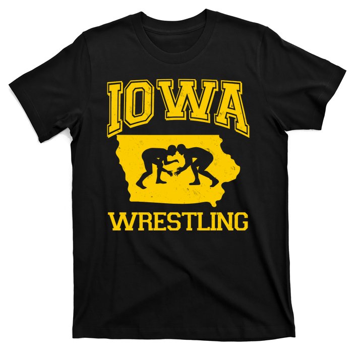 Silhouette Iowa Wrestling Team Wrestler T-Shirt