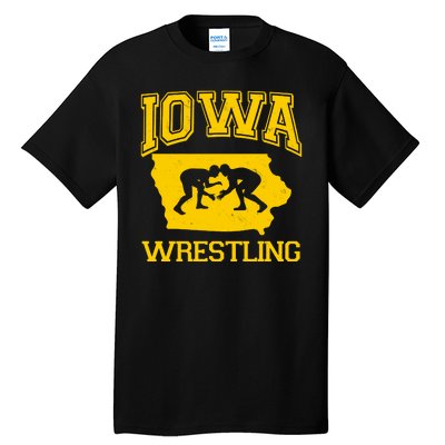 Silhouette Iowa Wrestling Team Wrestler Tall T-Shirt