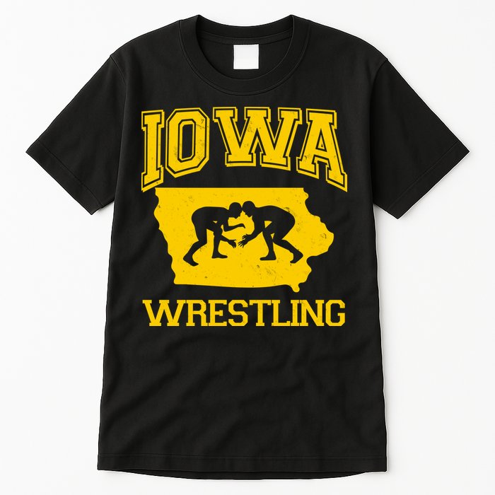 Silhouette Iowa Wrestling Team Wrestler Tall T-Shirt