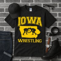 Silhouette Iowa Wrestling Team Wrestler Tall T-Shirt