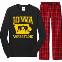 Silhouette Iowa Wrestling Team Wrestler Long Sleeve Pajama Set