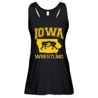 Silhouette Iowa Wrestling Team Wrestler Ladies Essential Flowy Tank