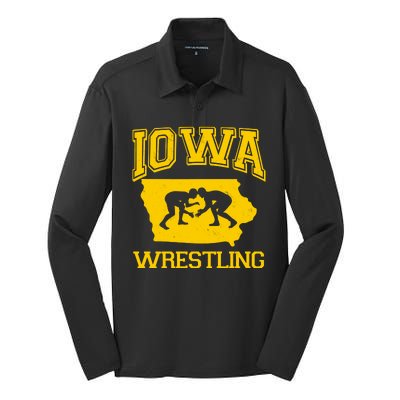 Silhouette Iowa Wrestling Team Wrestler Silk Touch Performance Long Sleeve Polo