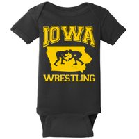 Silhouette Iowa Wrestling Team Wrestler Baby Bodysuit