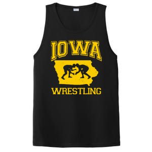 Silhouette Iowa Wrestling Team Wrestler PosiCharge Competitor Tank