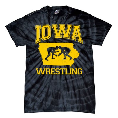 Silhouette Iowa Wrestling Team Wrestler Tie-Dye T-Shirt