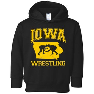 Silhouette Iowa Wrestling Team Wrestler Toddler Hoodie