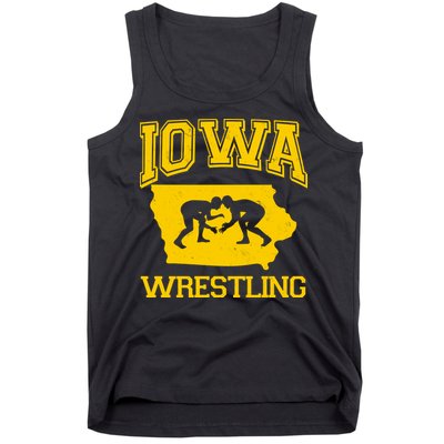 Silhouette Iowa Wrestling Team Wrestler Tank Top