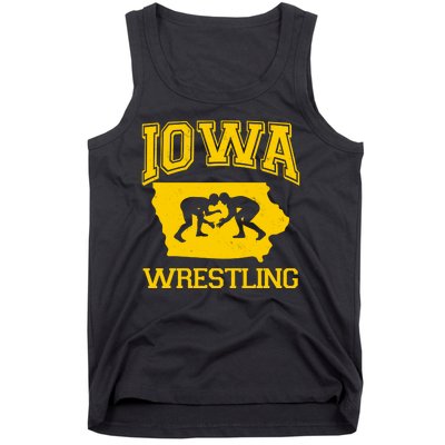 Silhouette Iowa Wrestling Team Wrestler Tank Top