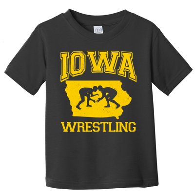 Silhouette Iowa Wrestling Team Wrestler Toddler T-Shirt
