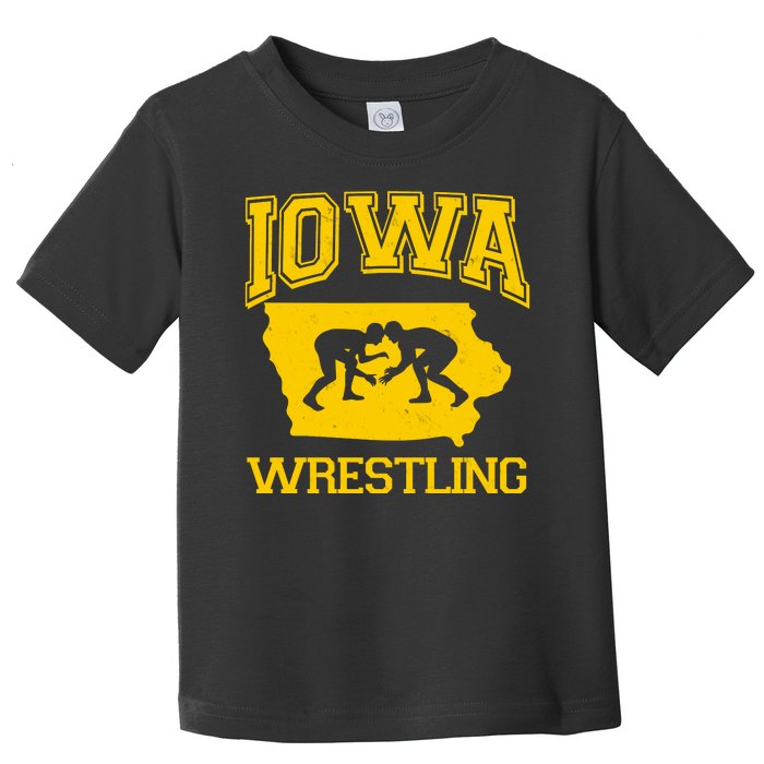 Silhouette Iowa Wrestling Team Wrestler Toddler T-Shirt