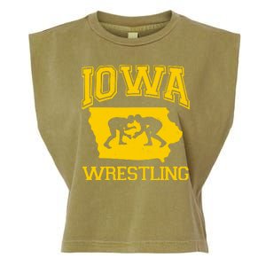 Silhouette Iowa Wrestling Team Wrestler Garment-Dyed Women's Muscle Tee