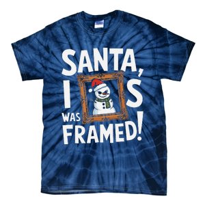 Santa I Was Framed Funny Snowman Dad Christmas Celebration Tie-Dye T-Shirt