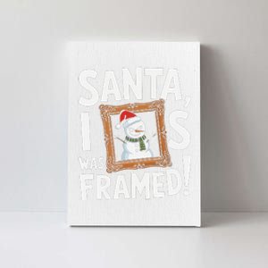 Santa I Was Framed Funny Snowman Dad Christmas Celebration Canvas