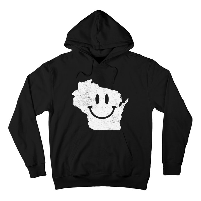 Smiling in WI – Funny Wisconsin Happy Face Hoodie