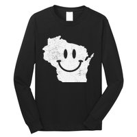 Smiling in WI – Funny Wisconsin Happy Face Long Sleeve Shirt