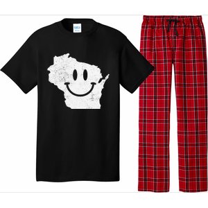 Smiling in WI – Funny Wisconsin Happy Face Pajama Set