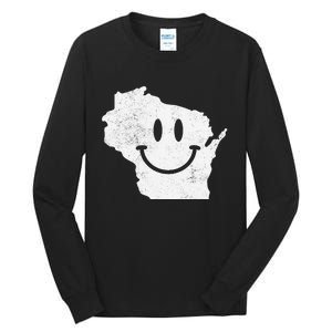 Smiling in WI – Funny Wisconsin Happy Face Tall Long Sleeve T-Shirt