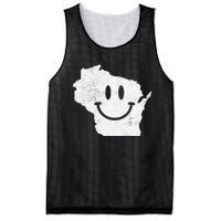 Smiling in WI – Funny Wisconsin Happy Face Mesh Reversible Basketball Jersey Tank