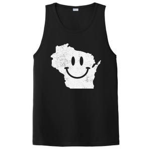 Smiling in WI – Funny Wisconsin Happy Face PosiCharge Competitor Tank