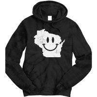 Smiling in WI – Funny Wisconsin Happy Face Tie Dye Hoodie