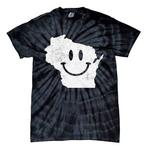 Smiling in WI – Funny Wisconsin Happy Face Tie-Dye T-Shirt