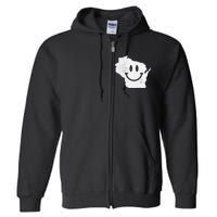 Smiling in WI – Funny Wisconsin Happy Face Full Zip Hoodie