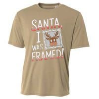 Santa I Was Framed Funny Cute Reindeer Holiday Humor Cooling Performance Crew T-Shirt