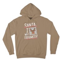 Santa I Was Framed Funny Cute Reindeer Holiday Humor Hoodie