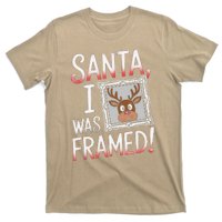 Santa I Was Framed Funny Cute Reindeer Holiday Humor T-Shirt