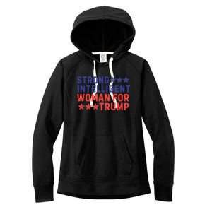 Strong Intelligent Woman For Trump Girl Maga Patriotic Usa Women's Fleece Hoodie