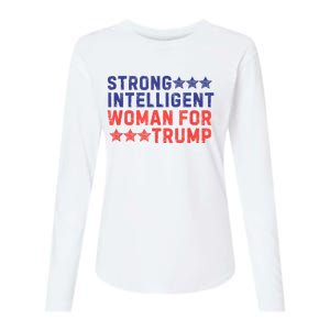 Strong Intelligent Woman For Trump Girl Maga Patriotic Usa Womens Cotton Relaxed Long Sleeve T-Shirt