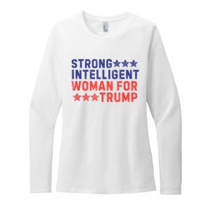 Strong Intelligent Woman For Trump Girl Maga Patriotic Usa Womens CVC Long Sleeve Shirt