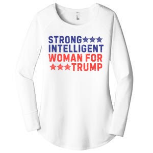 Strong Intelligent Woman For Trump Girl Maga Patriotic Usa Women's Perfect Tri Tunic Long Sleeve Shirt