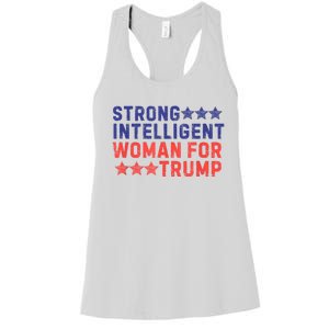 Strong Intelligent Woman For Trump Girl Maga Patriotic Usa Women's Racerback Tank