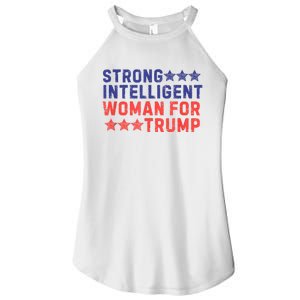 Strong Intelligent Woman For Trump Girl Maga Patriotic Usa Women's Perfect Tri Rocker Tank